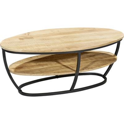 Couchtisch STOLKOM "Jambi 2 B/H/T 110x44x60 cm", mango, schwarz, schwarz, mango, B:110cm H:44cm T:60cm, Tische, Couchtisch, Mangoholz, Oberfläche uneben