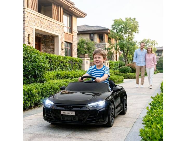 HOMCOM Audi RS E-tron GT Électrique Enfant Noir 12V