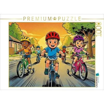 CALVENDO Puzzle Ein Motiv aus dem Kalender Mein erstes Fahrrad - Comic | 1000 Teile Lege-Größe 64x48cm Foto-Puzzle für glückliche Stunden, Sonstige