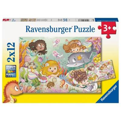 Kinderpuzzle 2x12 Teile - Kleine Feen und Meerjungfrauen