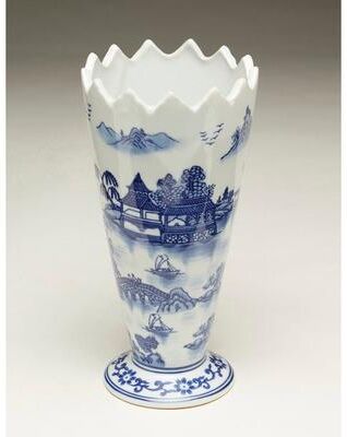 Orchard Creek Designs "Ferranti 10"" Porcelain Saw Tooth Table Vase"