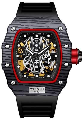 Youfap Market Business Men's Mechanical Watch, Waterproof Luminous Barrel Design black
