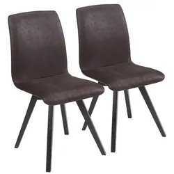 POLSTERSTUHL (2er-Set) Delphine Massivholz 48 x 56 x 92 Schwarz/Braun