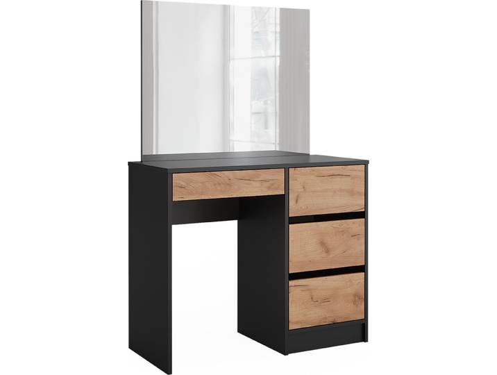 Coiffeuse Vicco Sherry Anthracite/Chêne doré 90cm avec miroir\, Model 52031