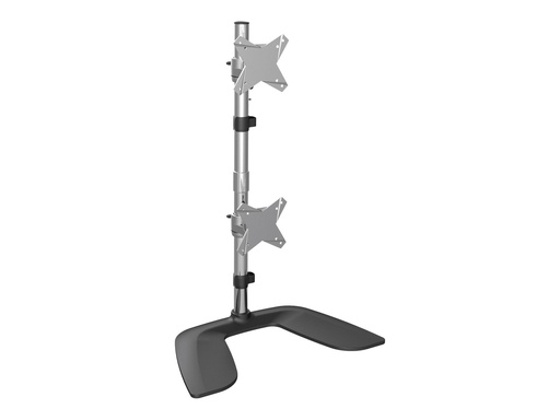StarTech.com Monitorhalterung für zwei vertikal gestapelte Monitore - Ergonomischer Monitorarm für zwei VESA Monitore - bis zu 27"(je 8kg) Monitore - Freistehend, Höhenverstellbar - Silber (ARMDUOVS) (ARMDUOVS)