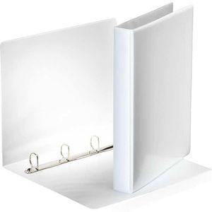 Esselte Präsentationsringbuch 49702, A4, 4 Ringe, Ø 25mm, aus PP, weiß, 2 Außentaschen