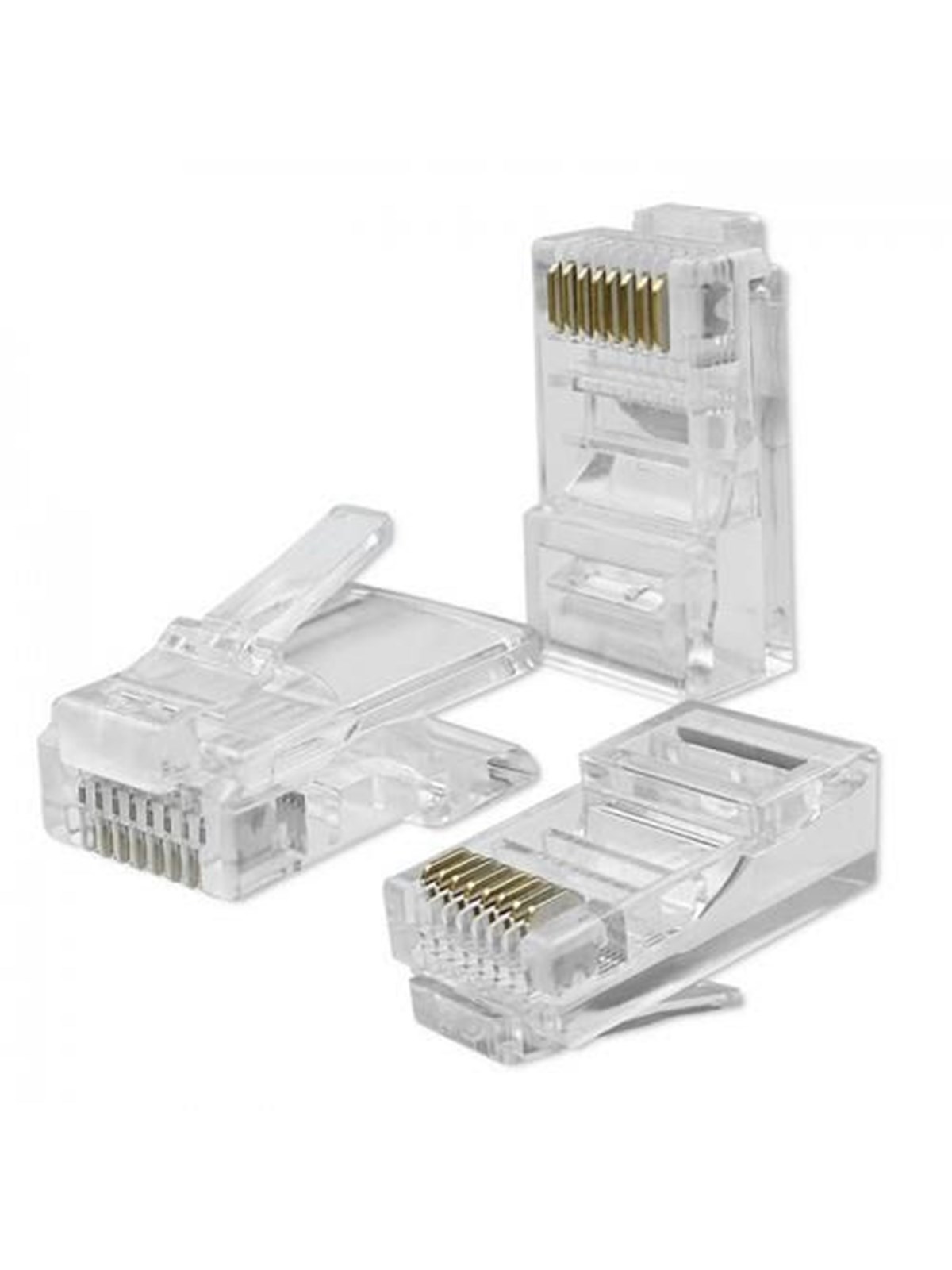 Qoltec RJ45 Cat6 U/UTP Pass-Through-Steckverbinder - Transparent - 100er-Pack