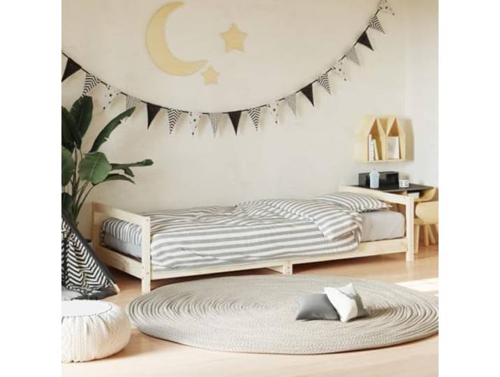 APXESS Kinderbett Massivholz Kiefer Einzelbett Lattenrost Kiefernholz Robustes Kopfteil, Fußteil inklusive, Zeitloses Design, Einfacher Aufbau