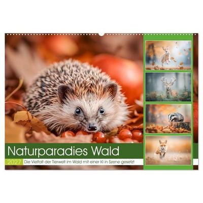 Naturparadies Wald (Wandkalender 2027 DIN A2 quer), CALVENDO Monatskalender