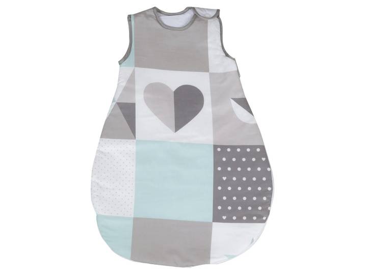 Roba Schlafsack - Happy Patch mint - Länge 90cm, Mintgrün, Textil, 54x90 cm, Schlafen, Babybettausstattung, Babyschlafsäcke