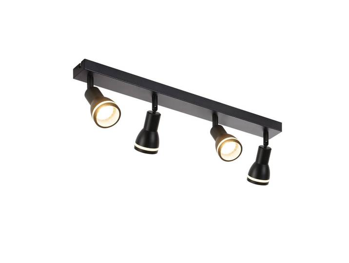ZMH Strahler Einigkeit 4-flammig 55/5/15.7 cm, Schwarz, Metall, Gu10, 5x15.7x55 cm, Lampen & Leuchten, Innenbeleuchtung, Spots & Strahler, Deckenspots