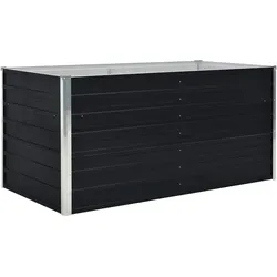 Helloshop26 - Pflanzkübel 160 x 80 x 45 cm verzinkter Stahl Anthrazit 02_0000792