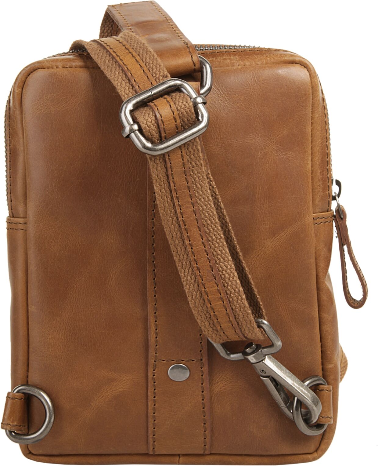 Umhängetasche SANSIBAR "SANSIBAR Herren, Damen SANSIBAR SYLT echt Leder", Damen, Gr. B/H/T: 21cm x 15cm x 5cm onesize, braun (cognac), Leder, Taschen Umhängetasche, echt Leder