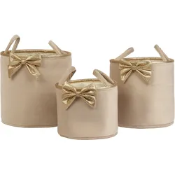 Korb SCHLEIFE mit Henkel (DH 27,50x27 cm) - beige - DH 27,50x27 cm