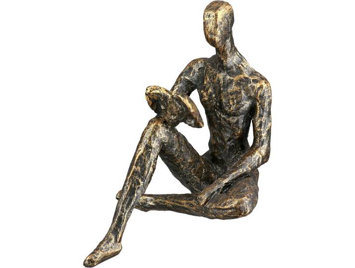 Skulptur GILDE Skulptur Person Reading , gold (bronzefarben), B:9,5cm H:14cm T:14,5cm, Kunstharz, Dekofiguren, Skulptur