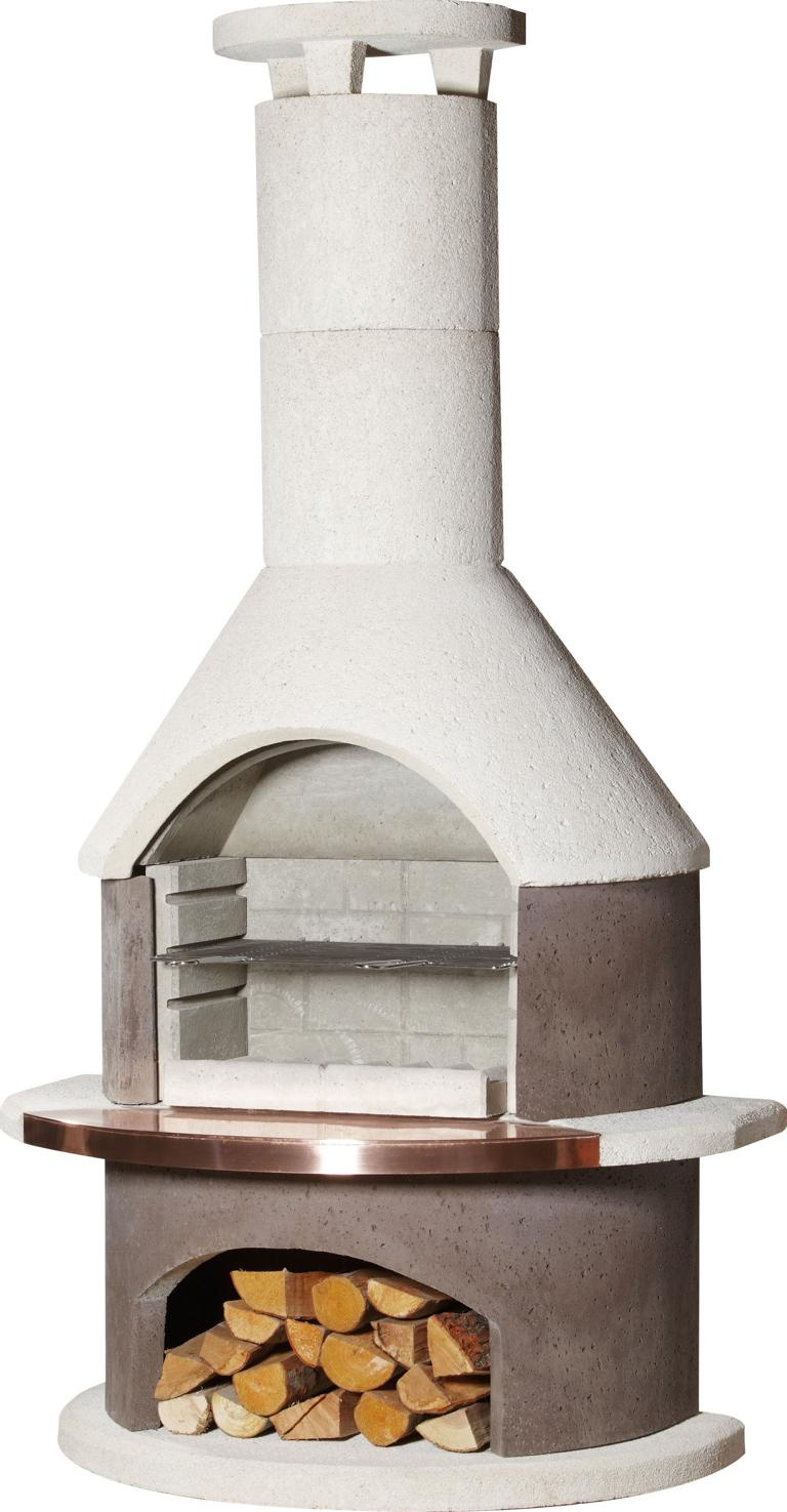 BUSCHBECK Grillkamin Rondo, weiß-braun H208xB115xT70cm, 510 kg 08294399