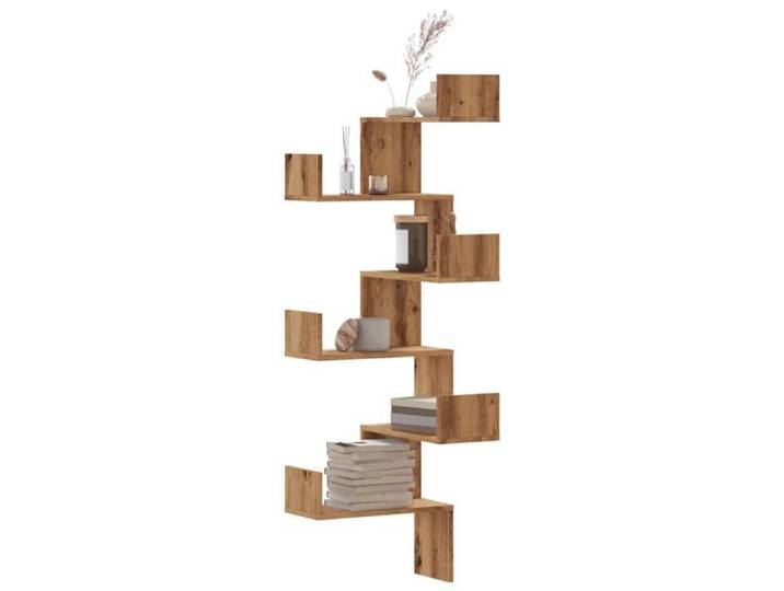 Étagère d'angle murale chêne artisanal bois d'ingénierie étagère d'angle étagère suspendue étagère murale 852644