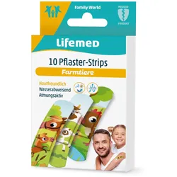 Pflaster-Strips Lifemed 10 Stück 6 cm x 1,7 cm farbig Farmtiere