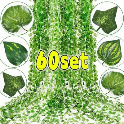 Uplift Treasures Artificial Ivy Leaf Vine Garland Hanging Decor watermelon 2m (1 String)