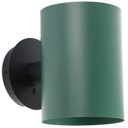 Faro Wandleuchte GUADALUPE E27, IP20, schwarz matt, grün FAR-20031-81