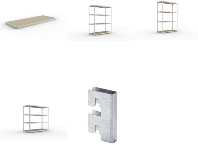 Meta Set SPEED-RACK Zusatzfachebene + Weitspannregal SPEED RACK2000x800x1970 + Weitspannregal SPEED RACK2000x800x2470 + Weitspannregal SPEED RACK2000x800x2970 + Zubehör Päckchen Verdübelungsset + 4 Stück Profilverbinder verzinkt
