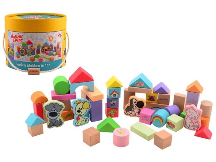 Woezel en Pip - Houten Blokken - 50 stuks