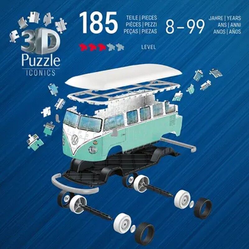 Puzzle 3D Iconics 162 pcs Combi T1 Volkswagen Level 3/5 - Ravensburger