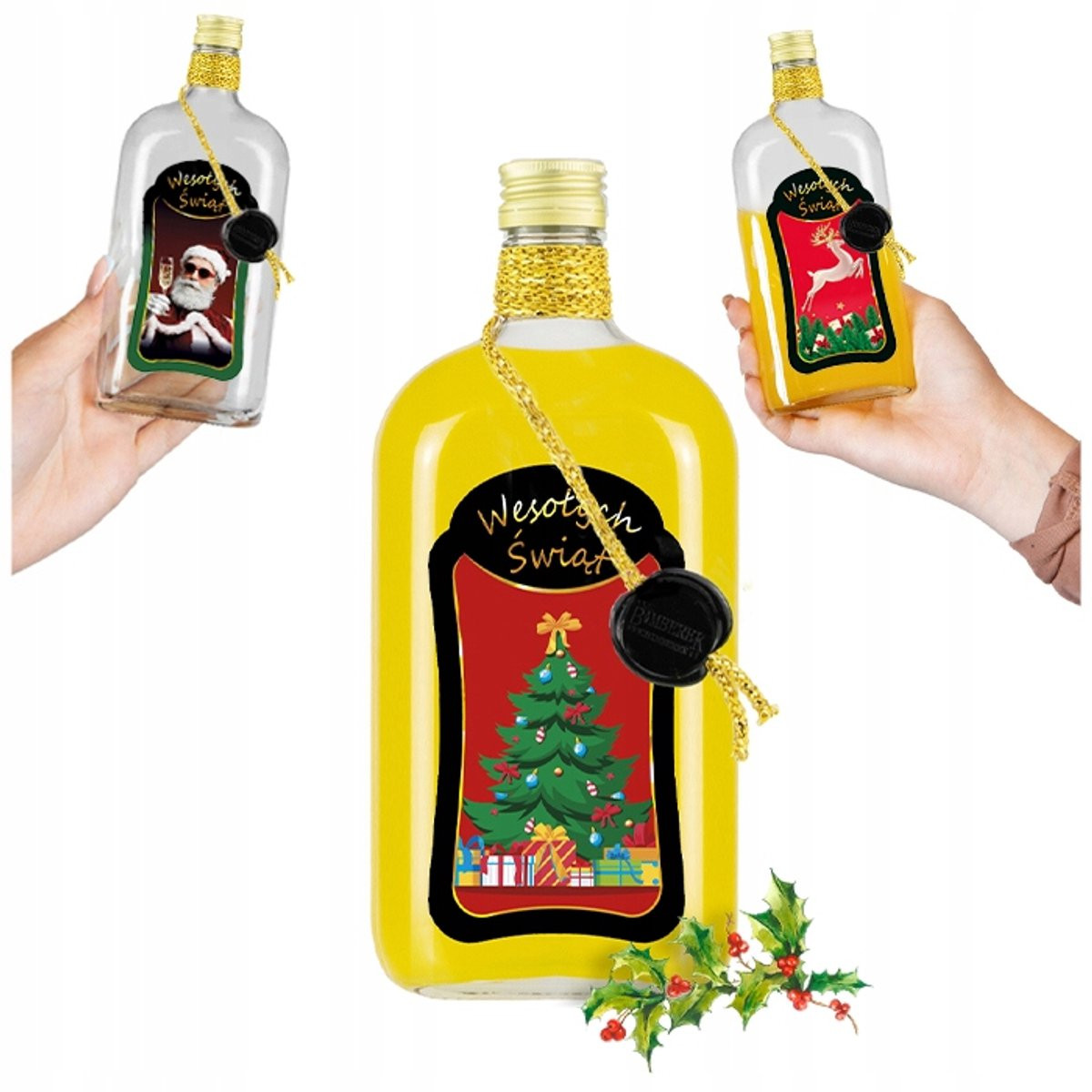 Bimberek Decoratieve Fles met Kerstontwerp - 500ml