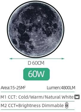 Uplifted Finds IRALAN Moon Wall Light 3D Earth Mural Remote Control LED Ceiling Lamp 60 Cm