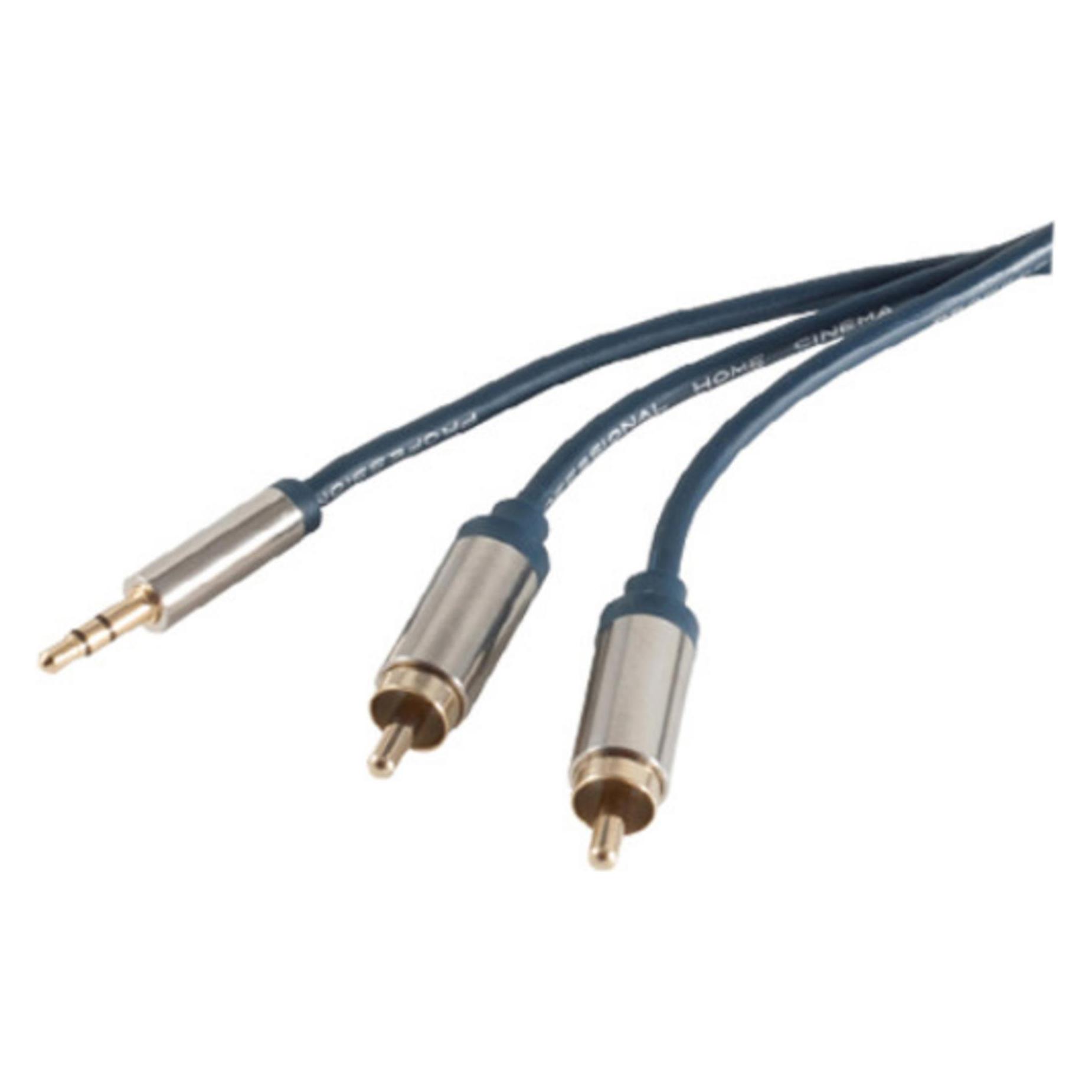 Shiverpeaks SP30833-SLIM Audio-Kabel 3 m 3.5mm 2 x RCA Blau (3 m, AUX Kabel, Cinch Kabel) (SP30833-SLIM)