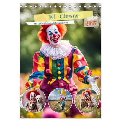 KI Clowns Mit Leichtigkeit das Leben genießen (Tischkalender 2027 DIN A5 hoch), CALVENDO Monatskalender