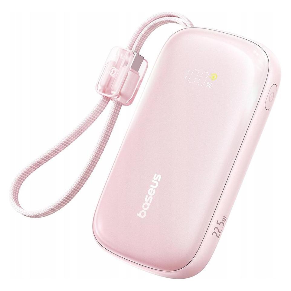 Baseus EnerFill FC21 Qpow 3 Ultra 20000mAh 22,5W Powerbank mit Display und Kabel - Pink (20000 mAh, 22.50 W) (6932172692421)