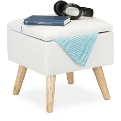 relaxdays Hocker mit Stauraum weiß