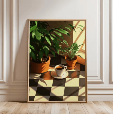 Inspire Picks Retro Coffee Wall Art Poster Minimalist Kitchen & Cafe Decor Print 0 50x75cm No Frame