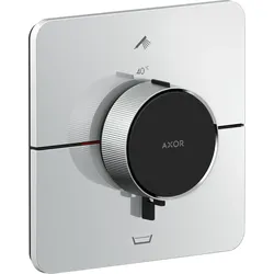 Hansgrohe AXOR ShowerSelect ID Thermostat Unterputz softsquare Chrom, 2 Verbraucher, flache Rosette, einfache Installation, max. Durchfluss 26 l/min