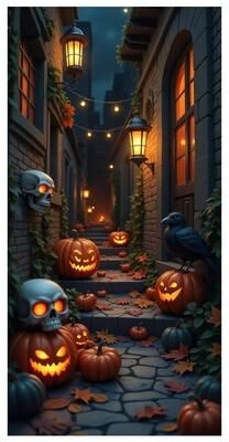 Uplift Picks Haunted Cemetery Halloween Door Cover Banner 05 90x185 Cm