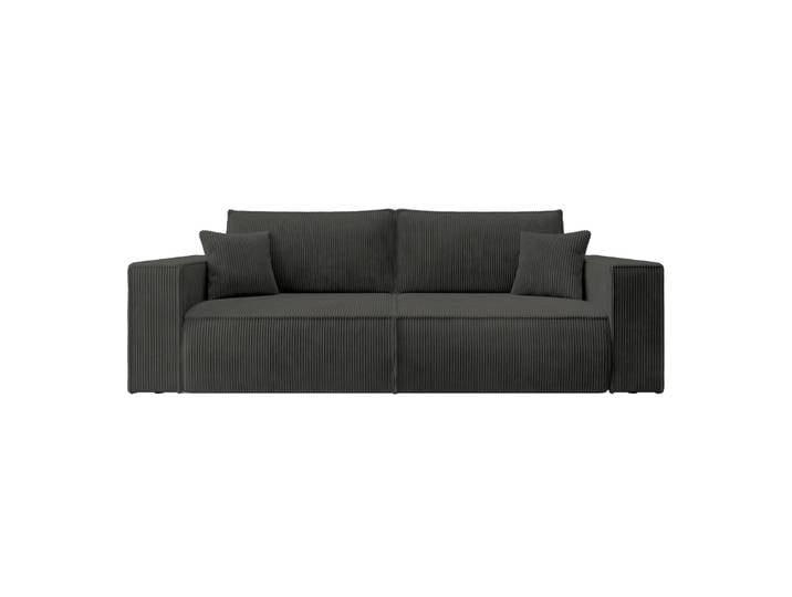 Dreisitziges ausklappbares Sofa Farese mit Stauraum, dunkelgrauer
