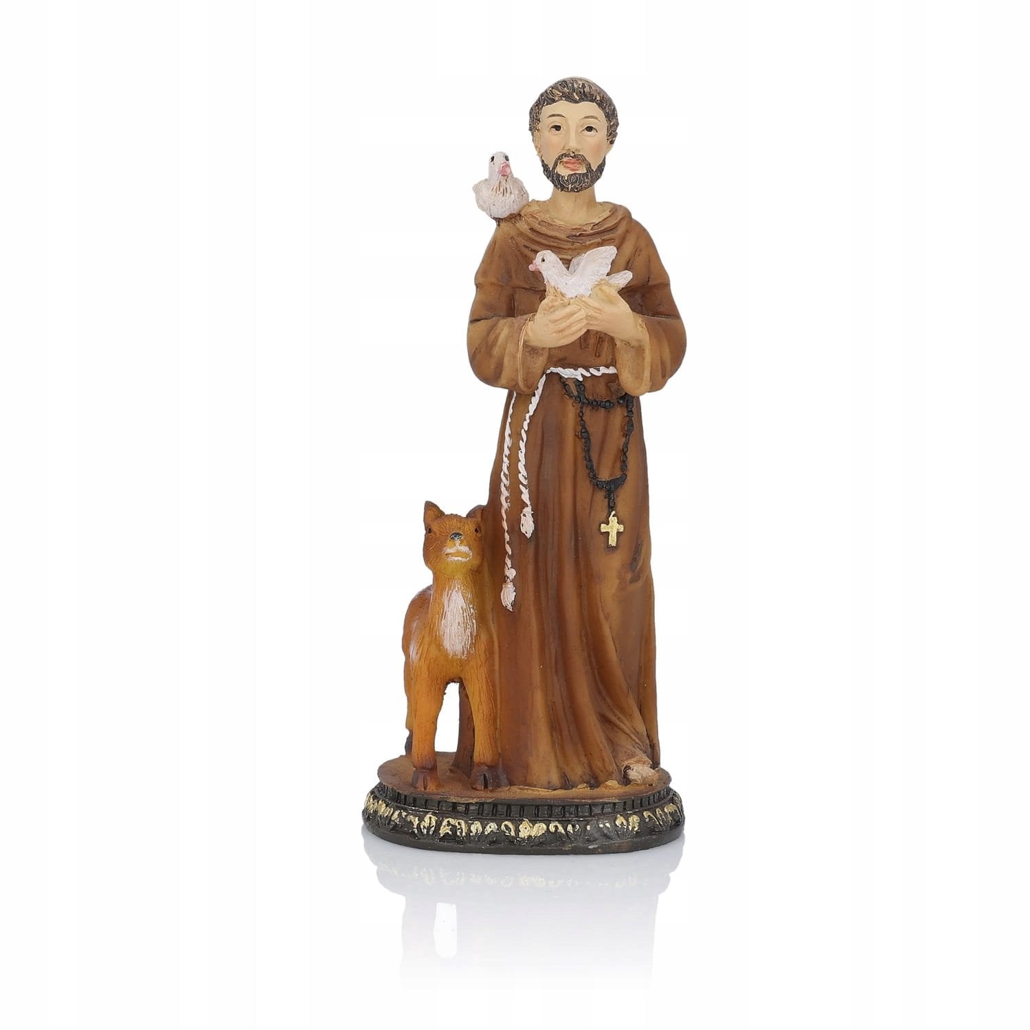 Sint Franciscus beeldje 13 cm - beschermheilige van dieren, religieuze decoratie voor op tafel