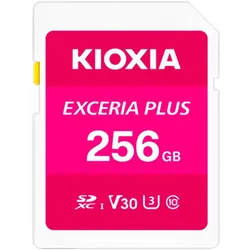 Kioxia Exceria Plus G2 SD Card 256GB (256 GB, SDXC, U3), Speicherkarte, Schwarz
