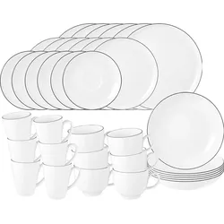 Seltmann, Geschirrset, Lido Black Line Komplett-Service (36 Stk.)