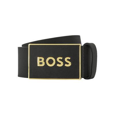 Ledergürtel BOSS "Boss_Icon-S1_Sz40", Herren, Gr. 105, schwarz (schwarz002), Leder, Gürtel Ledergürtel, mit BOSS-Logo-Prägung auf der Koppelschließe