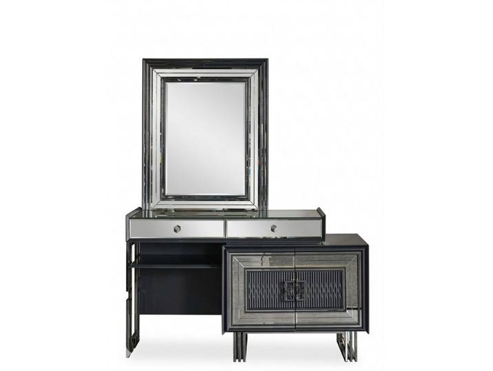 Xlmoebel Schminktisch Eleganter Schminktisch mit Spiegel in Schwarz und (Schminktisch, mit Spiegel), Made in Europa