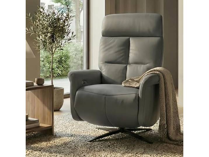 Mendler Relaxsessel HWC-L10 elektrisch verstellbar - grau