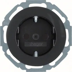 Hager WLS1200BG Steckdose SCHUKO mit erhöhtem Berührungsschutz Serie R.Classic schwarz,glänzend