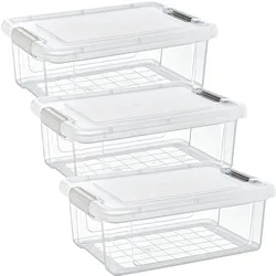 Storage Solutions 3er-Set Vorratsbox, 12 l, transparent, Vorratsbehälter, Transparent