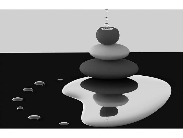 Fototapete PAPERMOON Photo-Art ANTONYUS BUNJAMIN (ABE), BALANCE STEINE , bunt, B:5m L:2,8m, Vlies, Tapeten, Fototapete