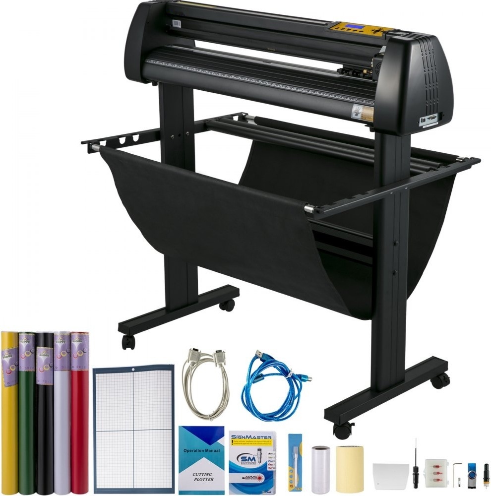 Vinylschneider - 34-Zoll-Paket - Manuelle Vinyl-Schneidemaschine mit LCD-Display - Plotterschneider für Schilderschneiden - Inklusive Signmaster-Software für Entwerfen und Schneiden - Mit Zubehör.