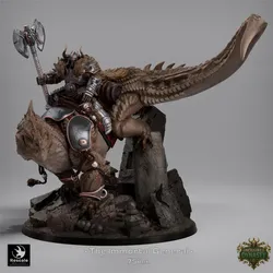 Immortal General & Lizard (75mm base) von Rescale Miniatures aus Unchained Dynasty