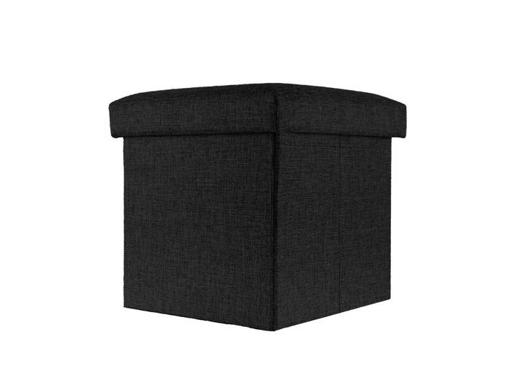 Intirilife Sitzhocker Faltbar 30/30/30 cm (Schwarz), Textil, 30x30x30 cm, Wohnzimmer, Sessel, Hocker, Sitzwürfel