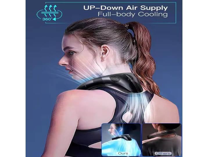 Nouveau climatiseur de cou portable, ventilateur de cou rechargeable à semi-conducteurs, ventilateur sans pales, ventilateur personnel d'extérieur, refroidisseur portable